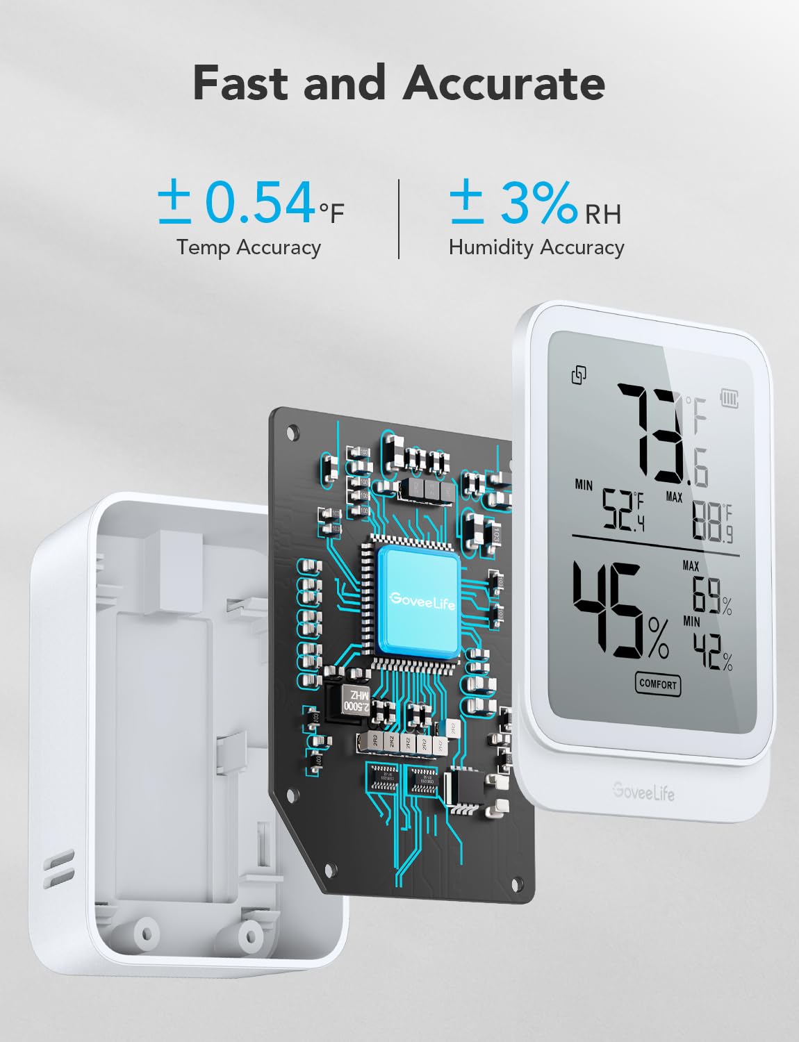 Govee WiFi Thermometer Hygrometer, Wireless Digital Indoor Temperature  Gauge Humidity Monitor with App Alerts, for Home